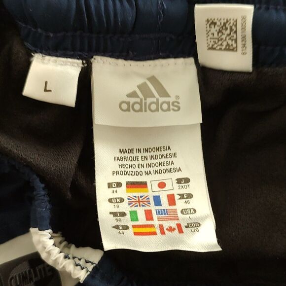 Adidas blue white reflector climalite  running shorts Sz L - Picture 6 of 6